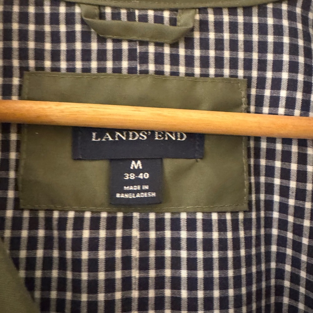 Lands' End Men's Green Trench Coat - Picture 2 of 3